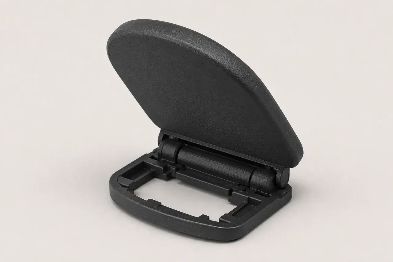 3D-printed reproduction of the center console cupholder lid for the 1999-2005 Mazda MX-5 (NB), studio view
